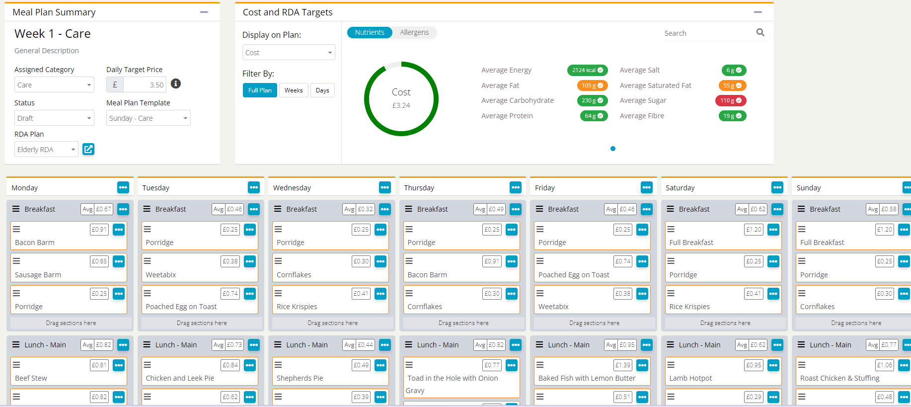 Meal-Plan-Modeller-Screenshot