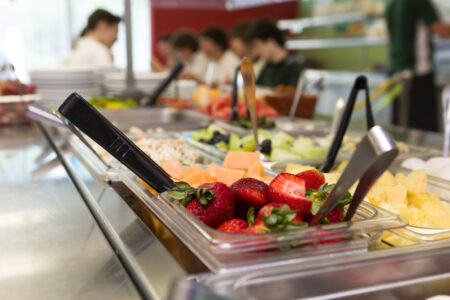 Healthy food in a cafeteria